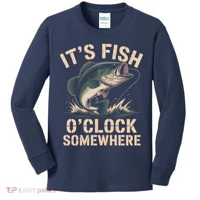 It's Fish O'Clock Somewhere Kids Long Sleeve Shirt