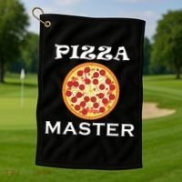 Italian Food Pizza Making Funny Pizza Master Gift Golf Towel thumb 1