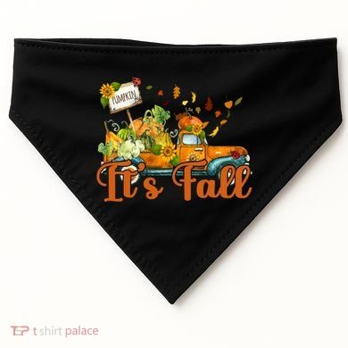 Its Fall Pumpkin Vintage Truck USA-Made Doggie Bandana