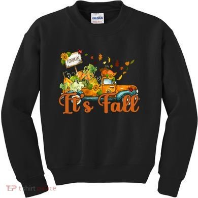 Its Fall Pumpkin Vintage Truck Kids Sweatshirt