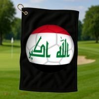 Iraqi Futbol Soccer Team Golf Towel thumb 1