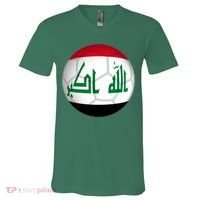Iraqi Futbol Soccer Team V-Neck T-Shirt thumb 0