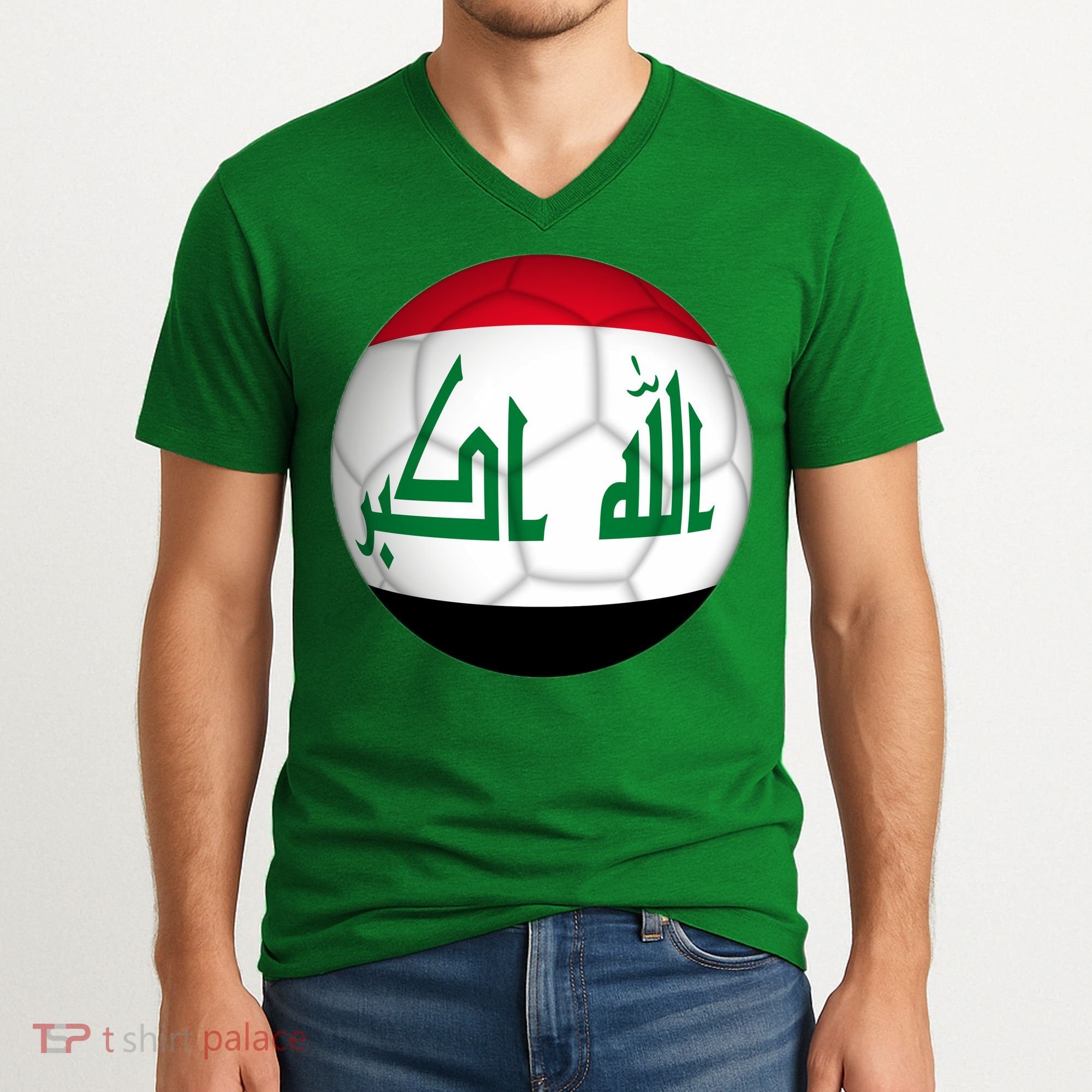 Iraqi Futbol Soccer Team V-Neck T-Shirt