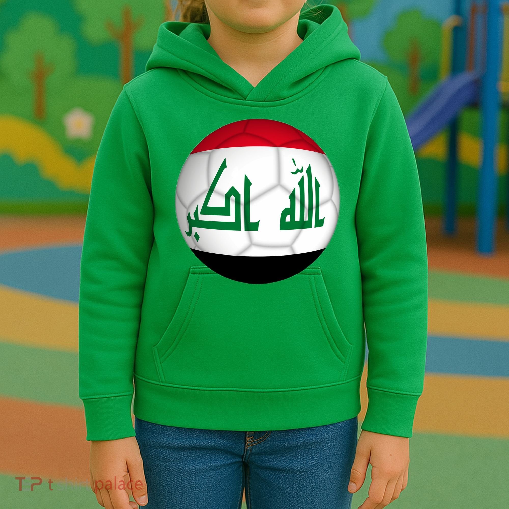 Iraqi Futbol Soccer Team Kids Hoodie