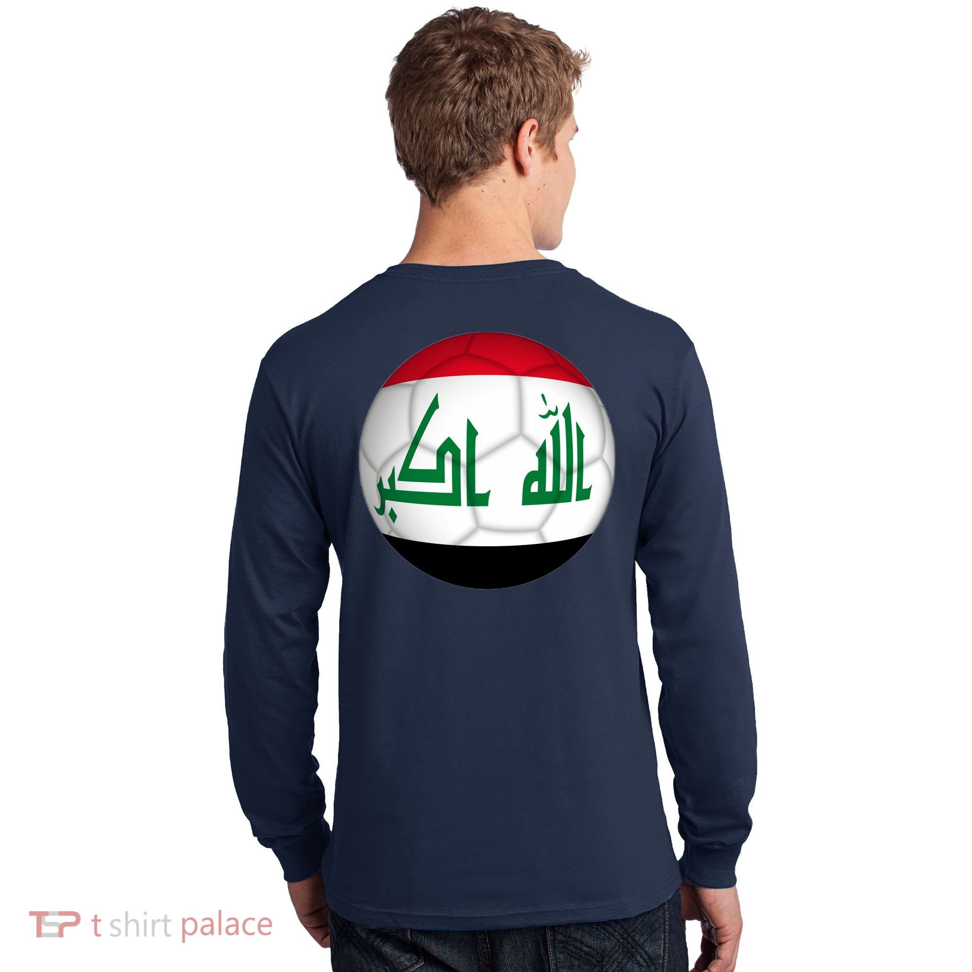 Iraqi Futbol Soccer Team Front And Back Long Sleeve Shirt