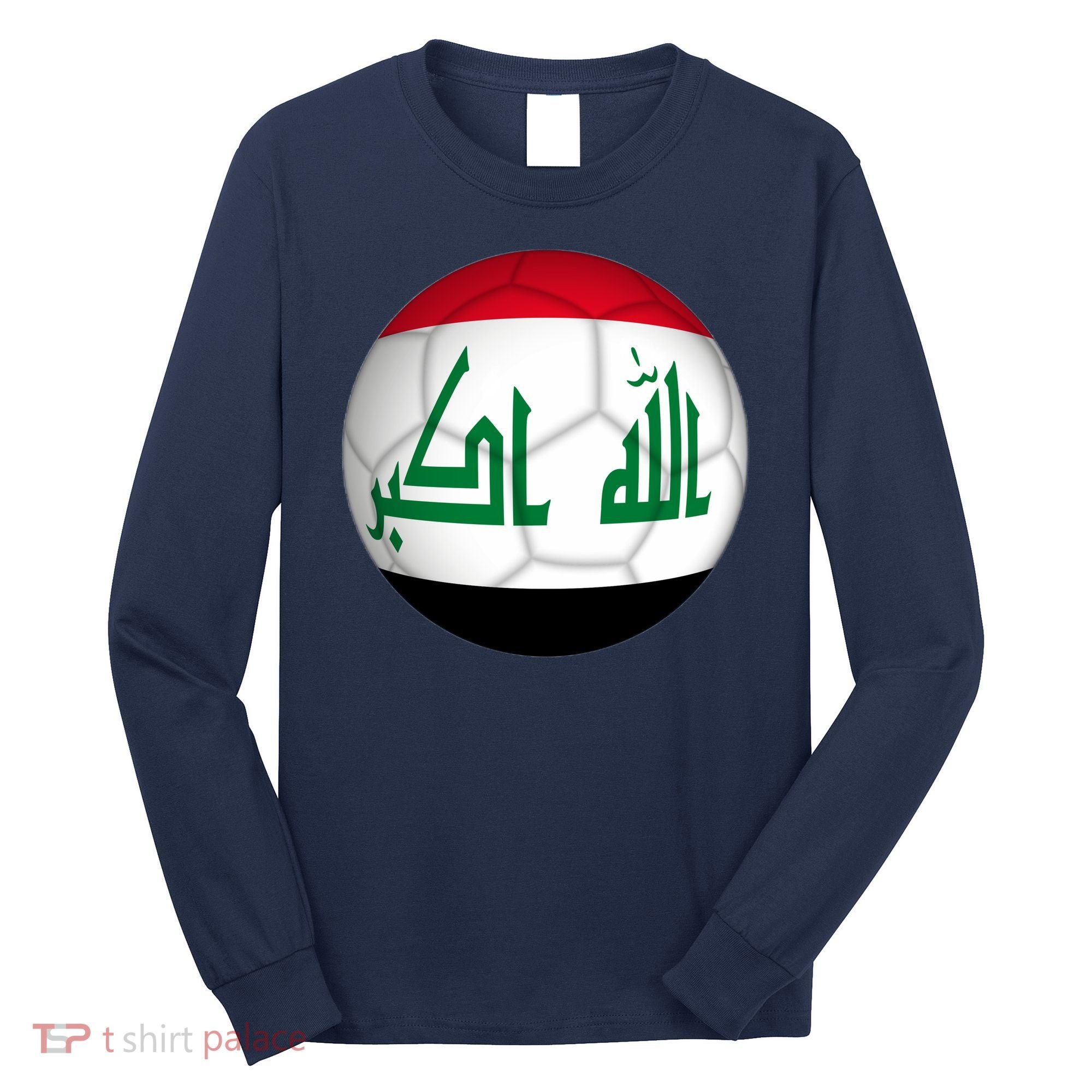 Iraqi Futbol Soccer Team Front And Back Long Sleeve Shirt