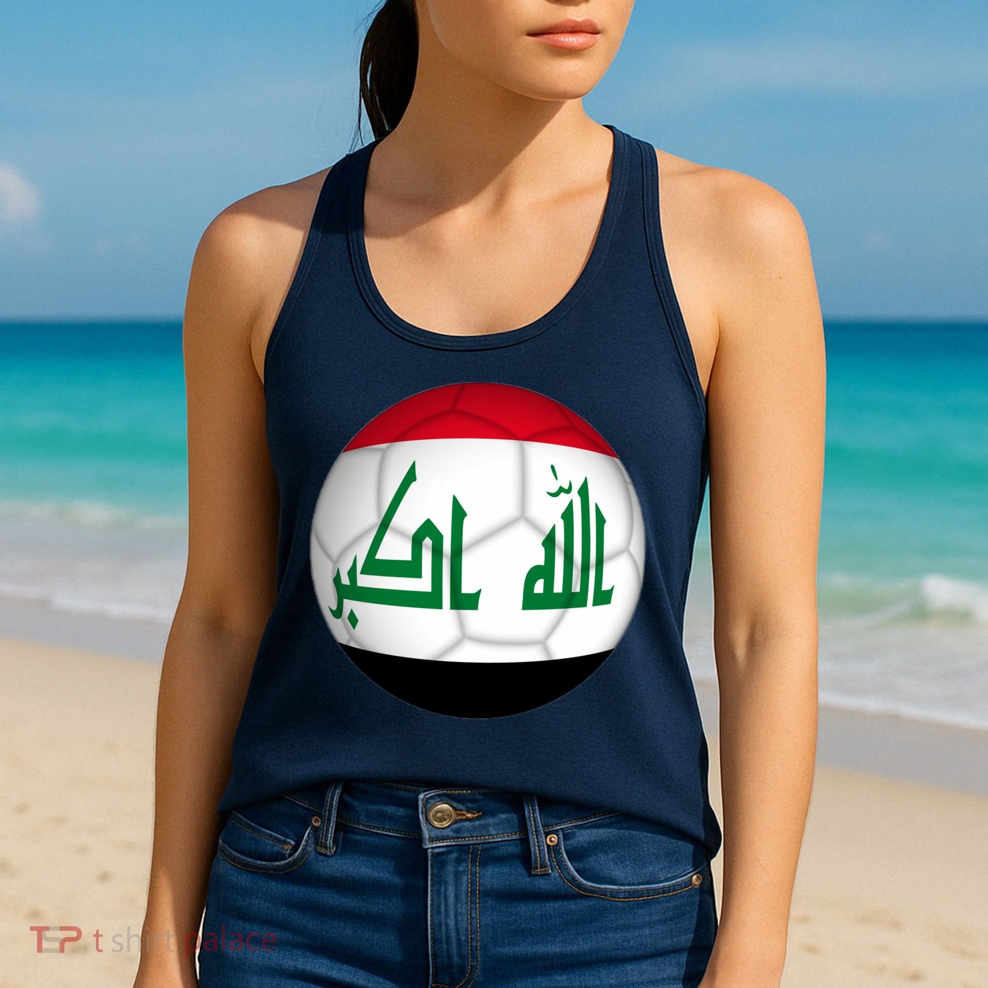 Iraqi Futbol Soccer Team Front And Back Women's Tank Top