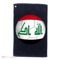 Iraqi Futbol Soccer Team Front And Back Golf Towel thumb 0
