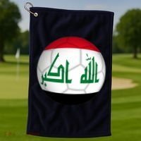 Iraqi Futbol Soccer Team Front And Back Golf Towel thumb 2