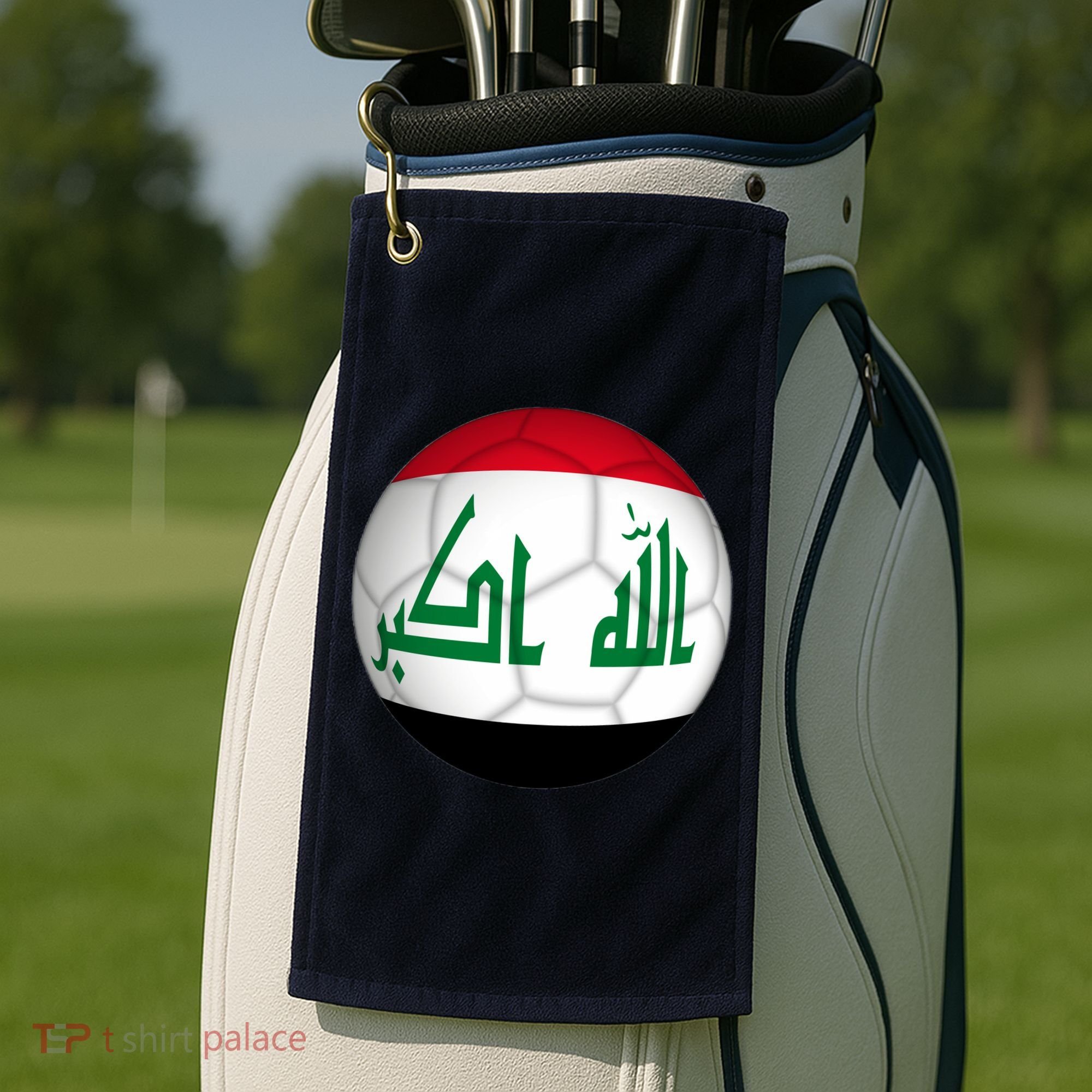 Iraqi Futbol Soccer Team Front And Back Golf Towel