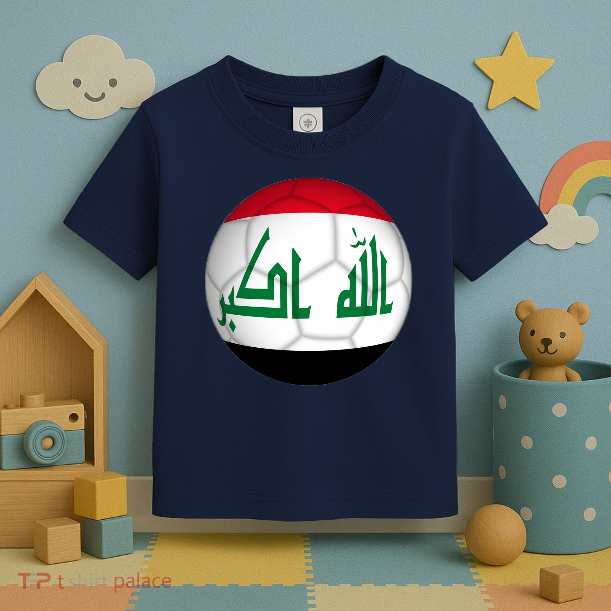 Iraqi Futbol Soccer Team Front And Back Toddler T-Shirt
