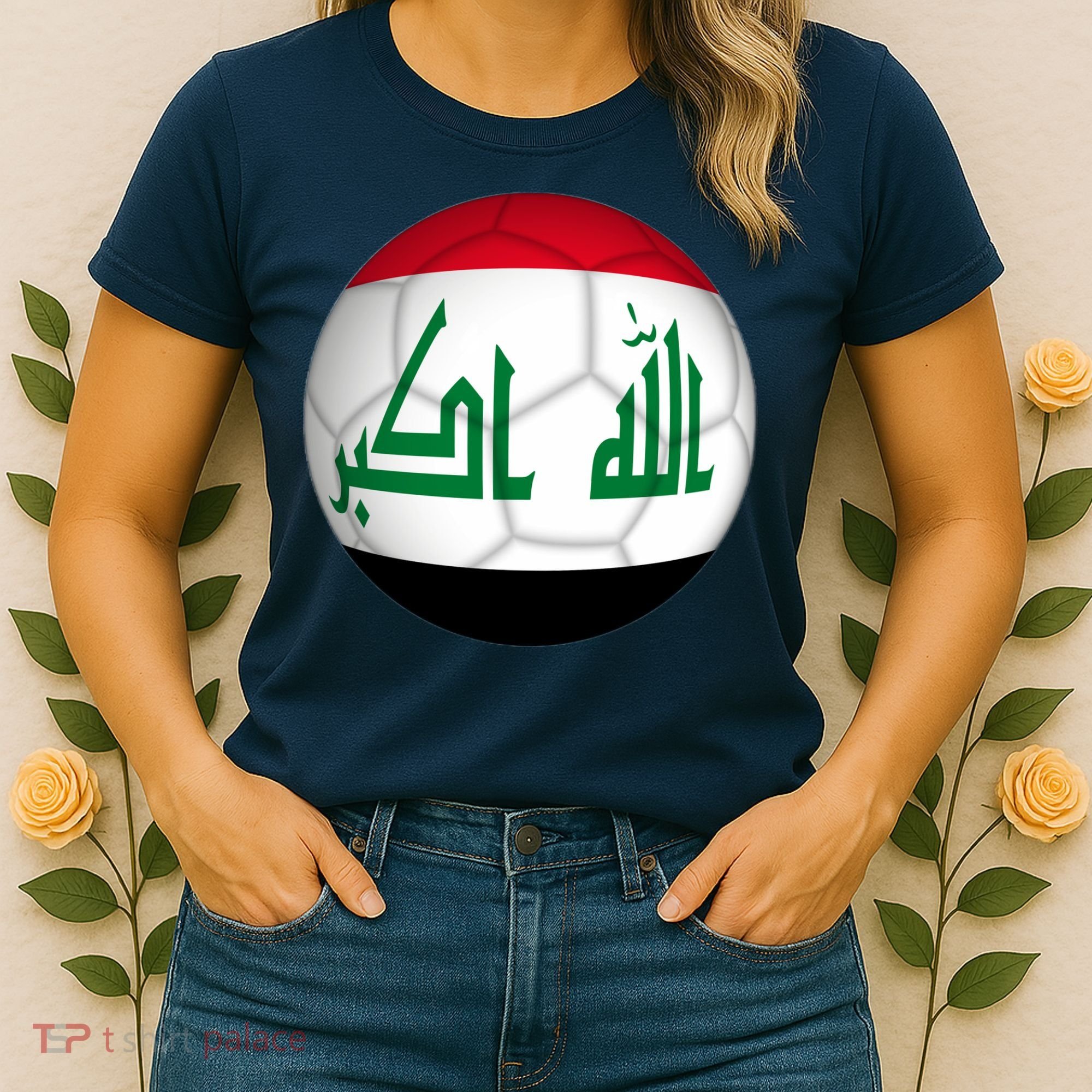 Iraqi Futbol Soccer Team Front And Back Women's T-Shirt