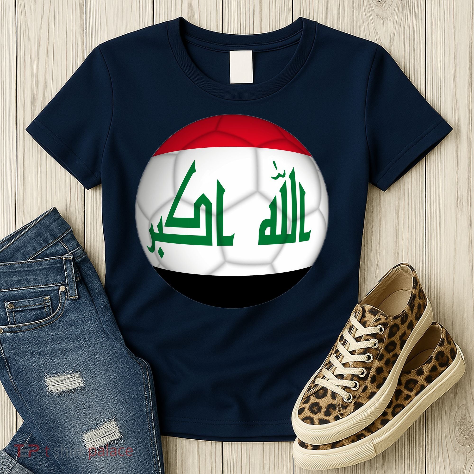 Iraqi Futbol Soccer Team Front And Back Women's T-Shirt