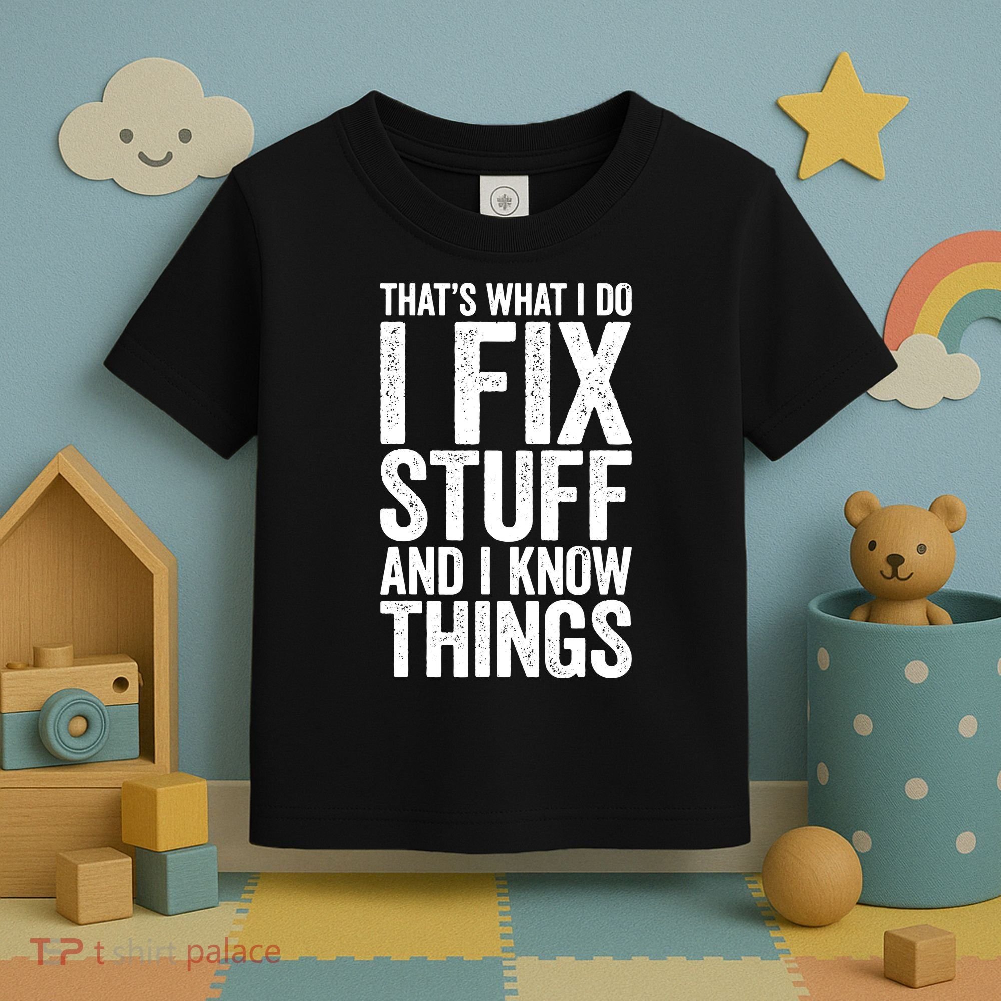 I Fix Stuff And I Know Things Mechanic Toddler T-Shirt