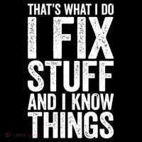 I Fix Stuff And I Know Things Mechanic Women's Long Sleeve Shirt thumb 2