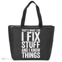 I Fix Stuff And I Know Things Mechanic Tote Bag thumb 0