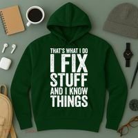 I Fix Stuff And I Know Things Mechanic Hoodie thumb 3