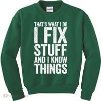 I Fix Stuff And I Know Things Mechanic Kids Sweatshirt thumb 0