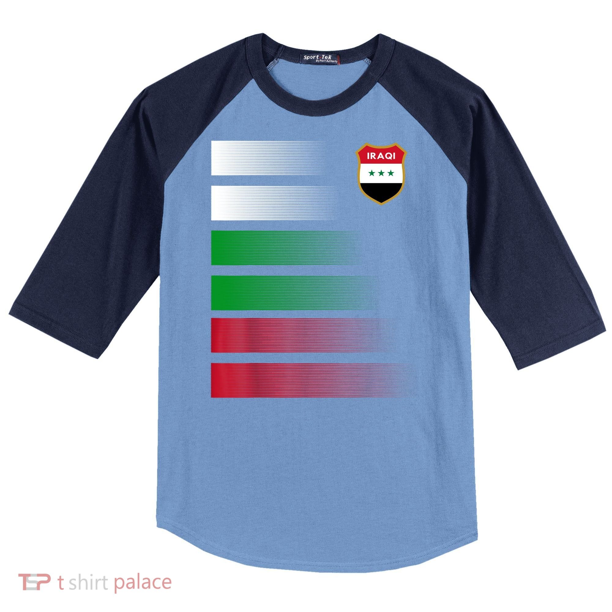 Iraqi Futbol Soccer Jersey Raglan Baseball Sleeve Shirt