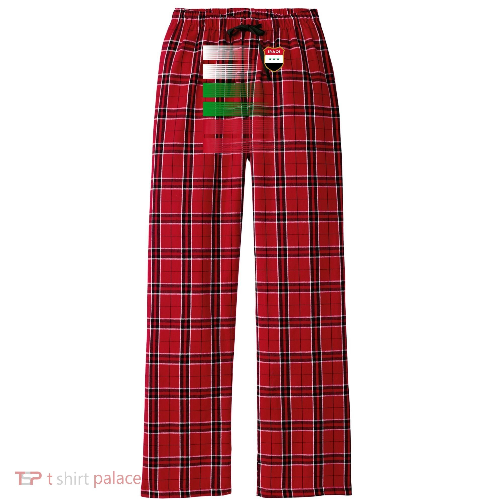 Iraqi Futbol Soccer Jersey Women's Flannel Plaid Pajama Pants