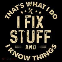 I fix Stuff and I Know ThingsMechanic Engineer Garage Kids Hoodie thumb 5
