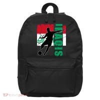 Iraqi Futbol Soccer Player 16 in Basic Backpack thumb 0