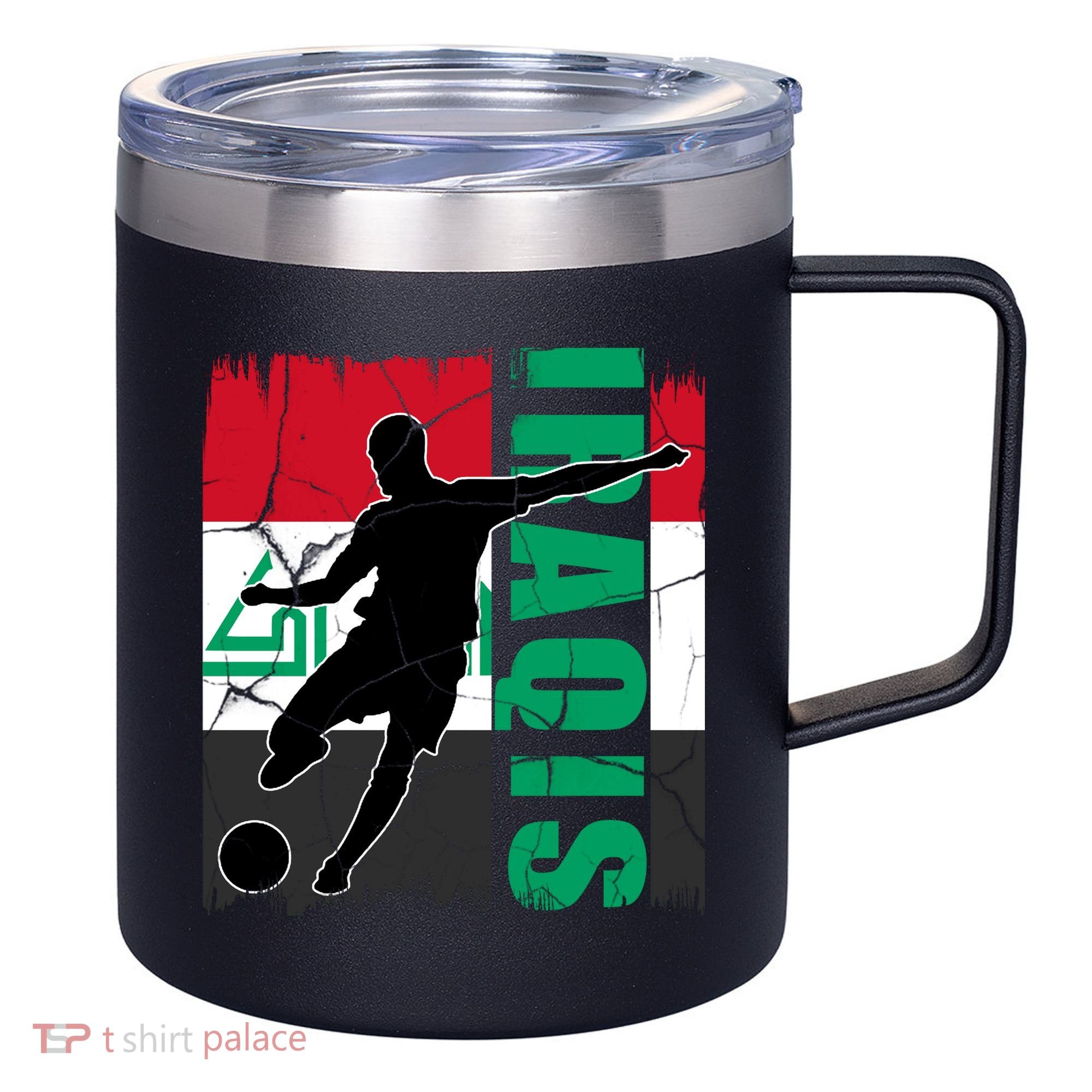 Iraqi Futbol Soccer Player 12oz Stainless Steel Coffee Mug