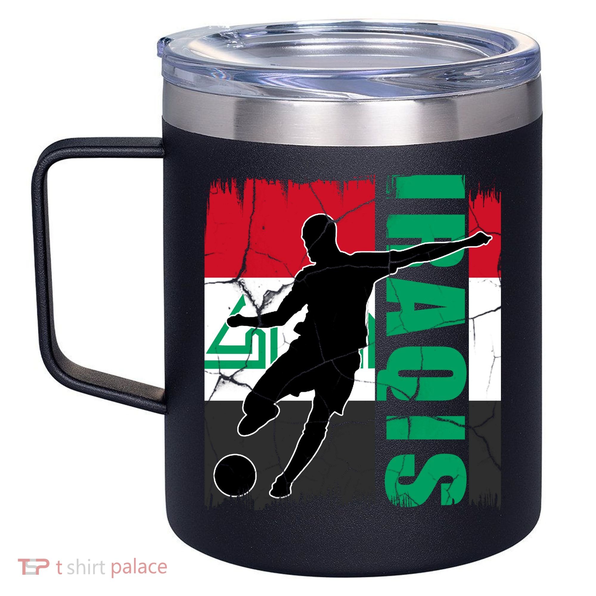 Iraqi Futbol Soccer Player 12oz Stainless Steel Coffee Mug