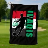 Iraqi Futbol Soccer Player Golf Towel thumb 1