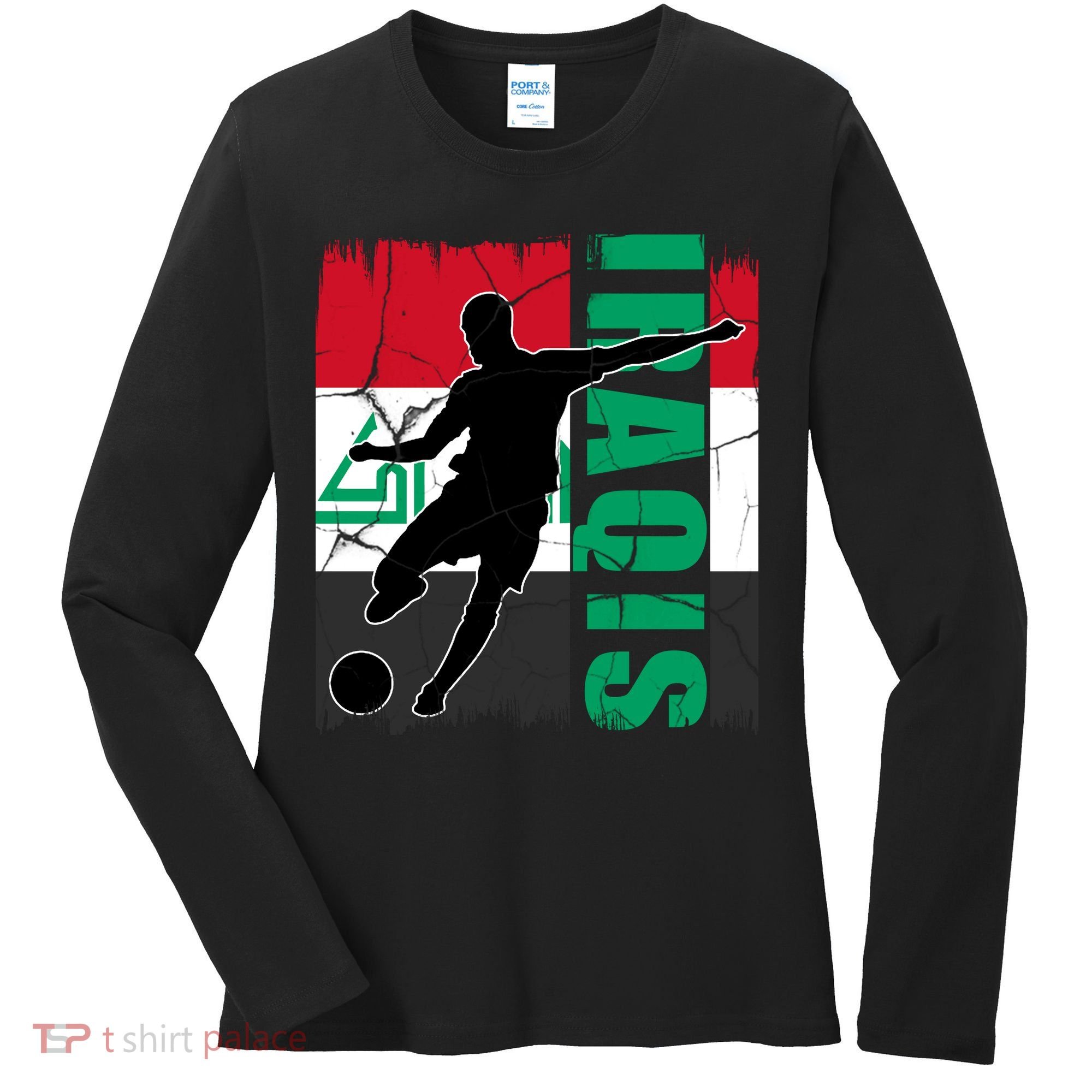 Iraqi Futbol Soccer Player Women's Long Sleeve Shirt