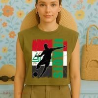 Iraqi Futbol Soccer Player Garment-Dyed Women's Muscle Tee thumb 4