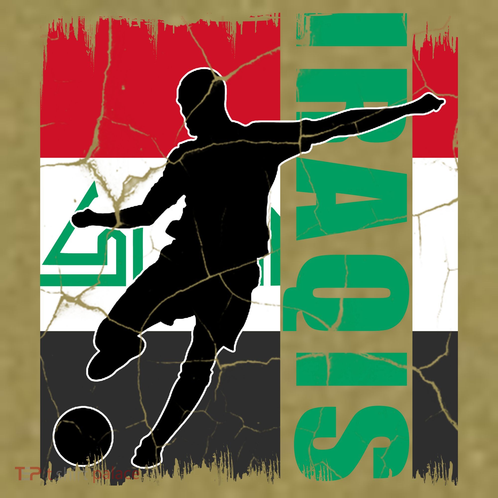 Iraqi Futbol Soccer Player Garment-Dyed Women's Muscle Tee