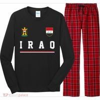 Iraq Futbol Soccer Logo Long Sleeve Pajama Set thumb 0