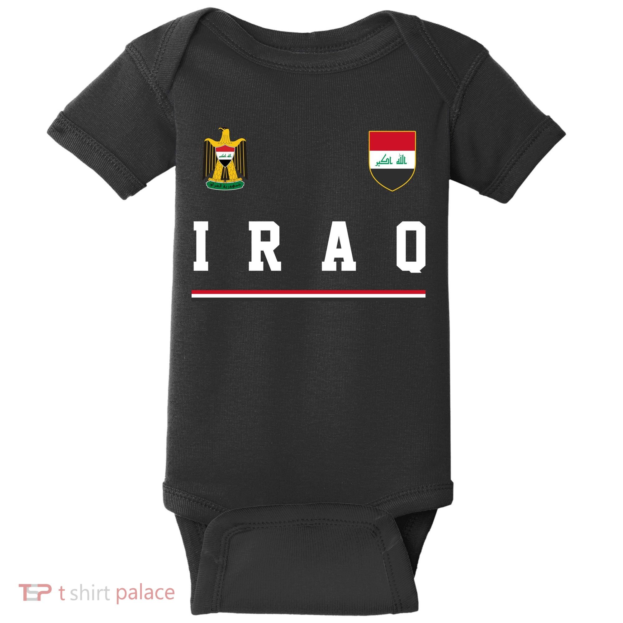 Iraq Futbol Soccer Logo Baby Bodysuit