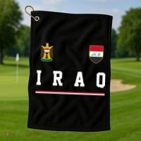 Iraq Futbol Soccer Logo Golf Towel thumb 1