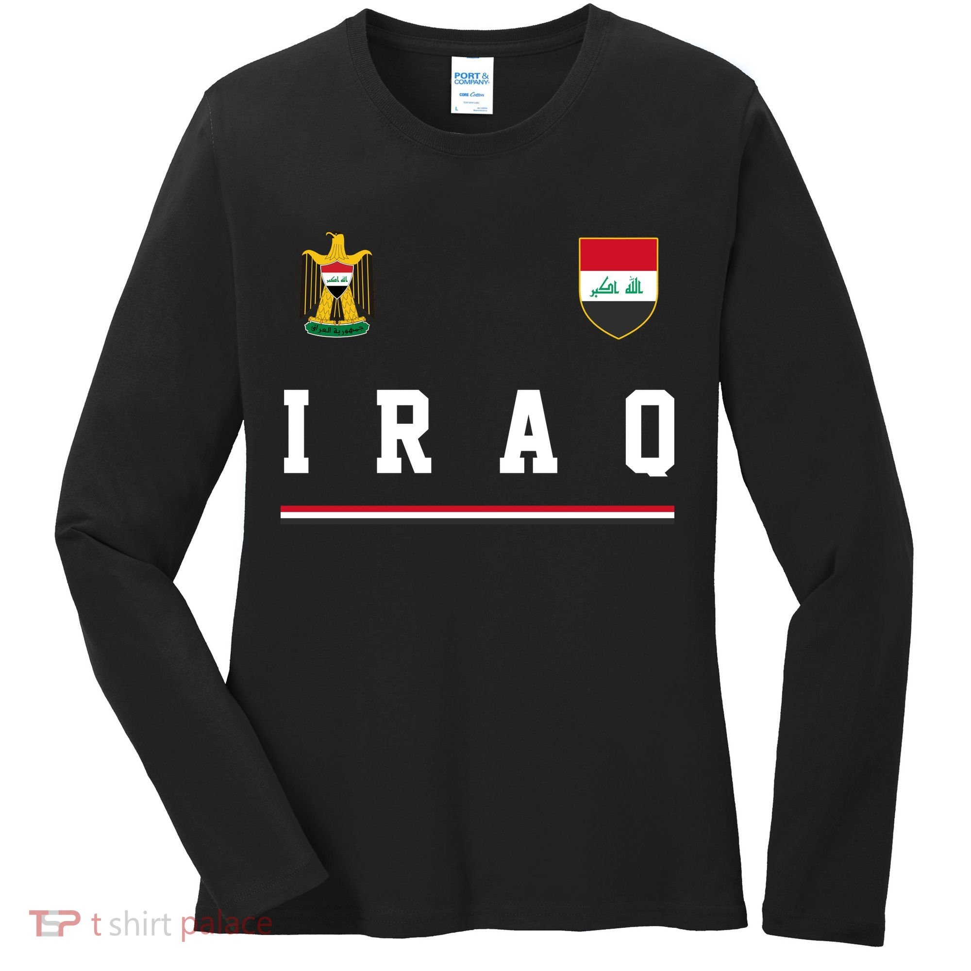 Iraq Futbol Soccer Logo Women's Long Sleeve Shirt