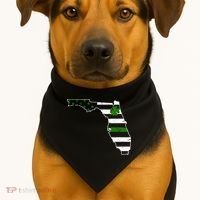 Irish Florida State Flag American Map USA-Made Doggie Bandana thumb 1
