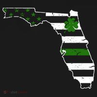 Irish Florida State Flag American Map Button thumb 1