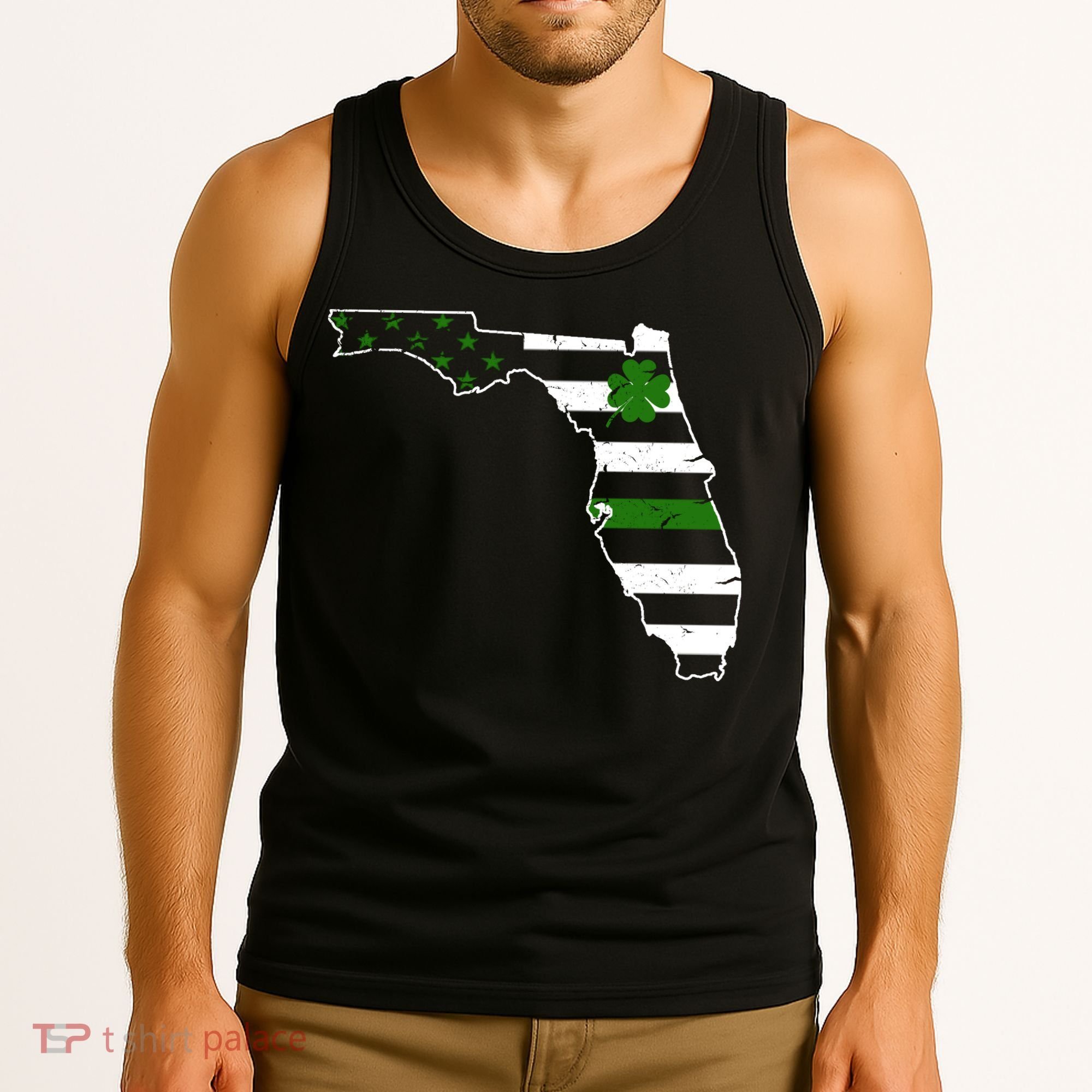 Irish Florida State Flag American Map Tank Top