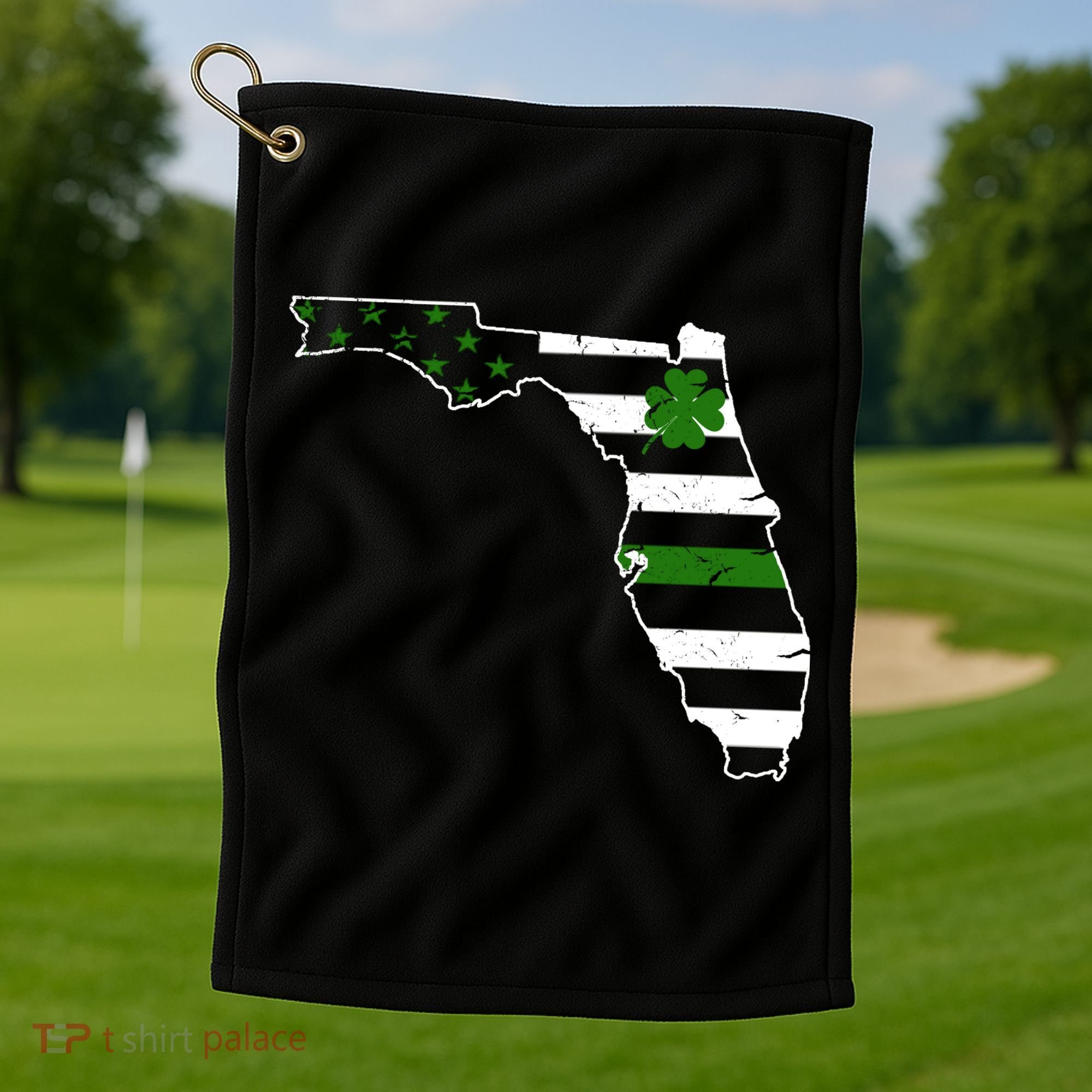 Irish Florida State Flag American Map Golf Towel