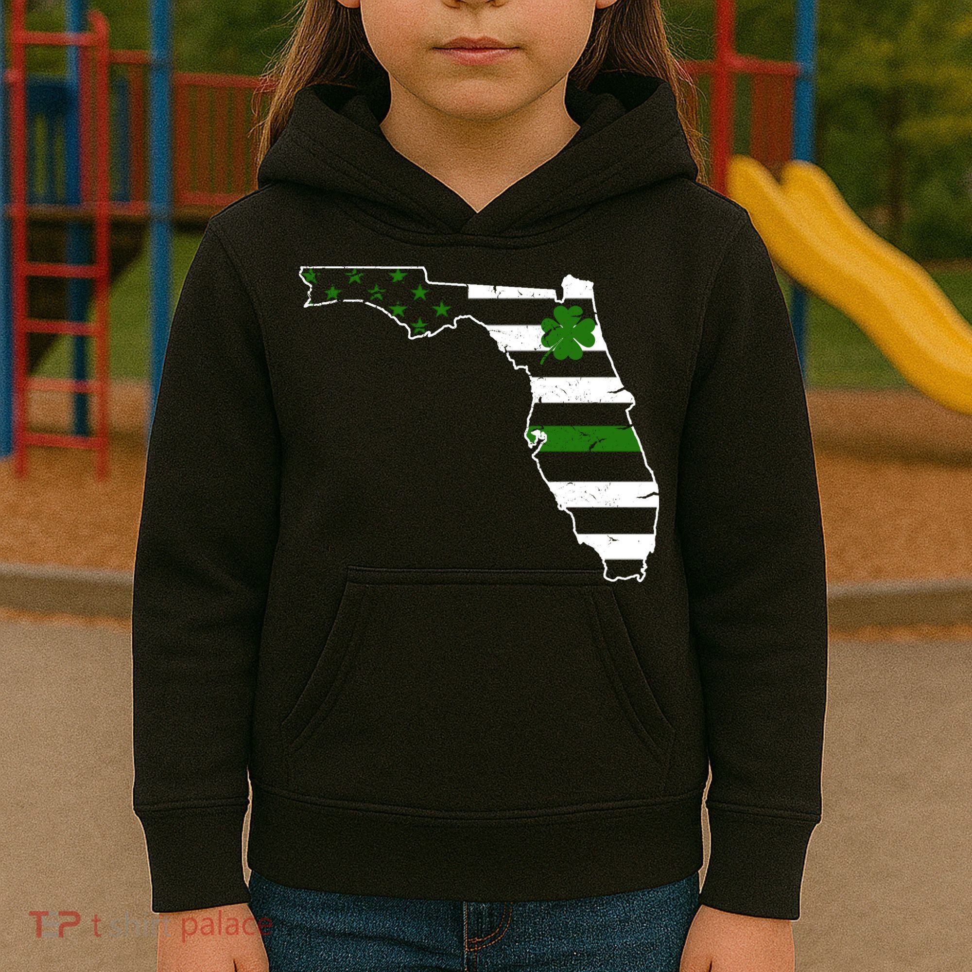 Irish Florida State Flag American Map Kids Hoodie