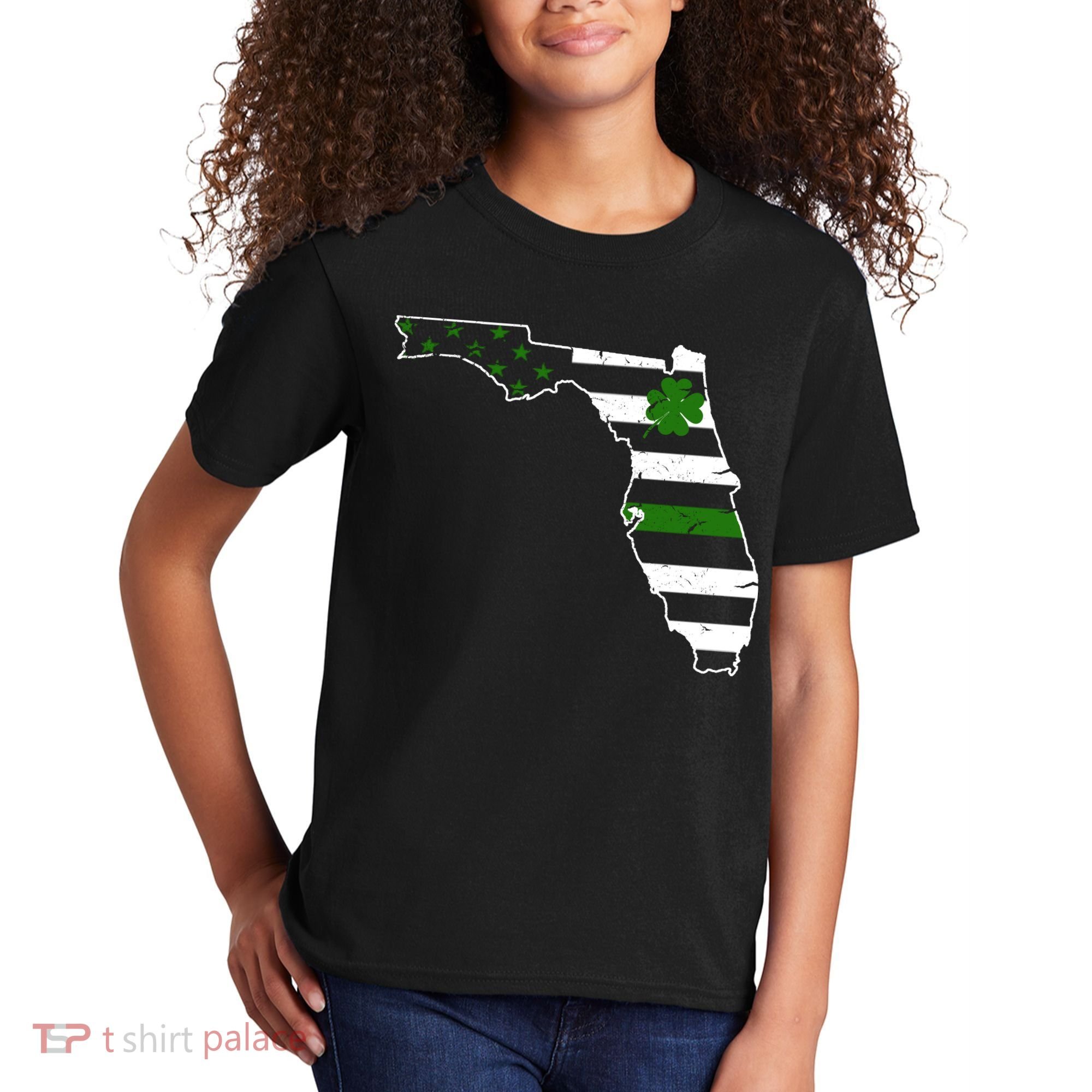 Irish Florida State Flag American Map Kids T-Shirt