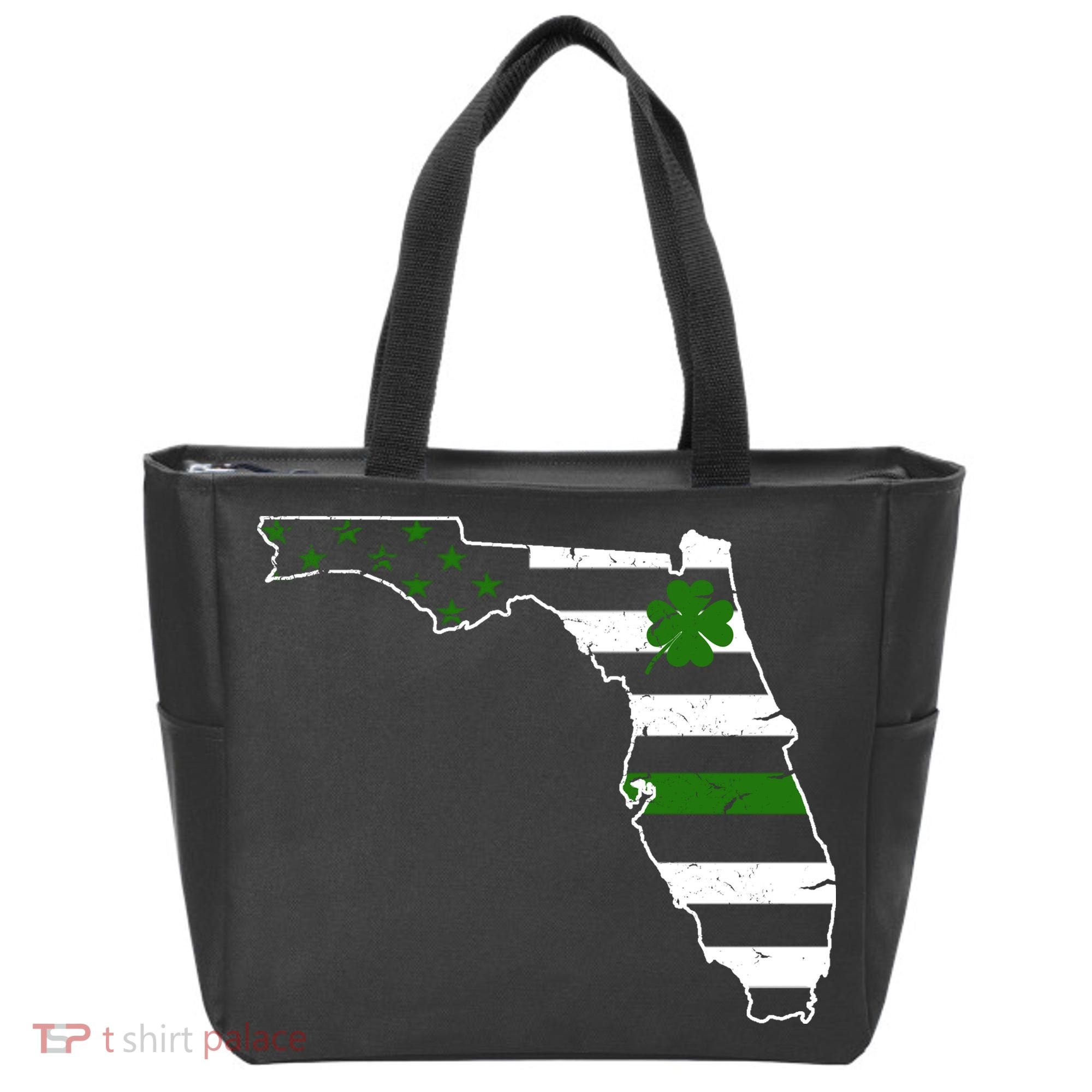Irish Florida State Flag American Map Tote Bag