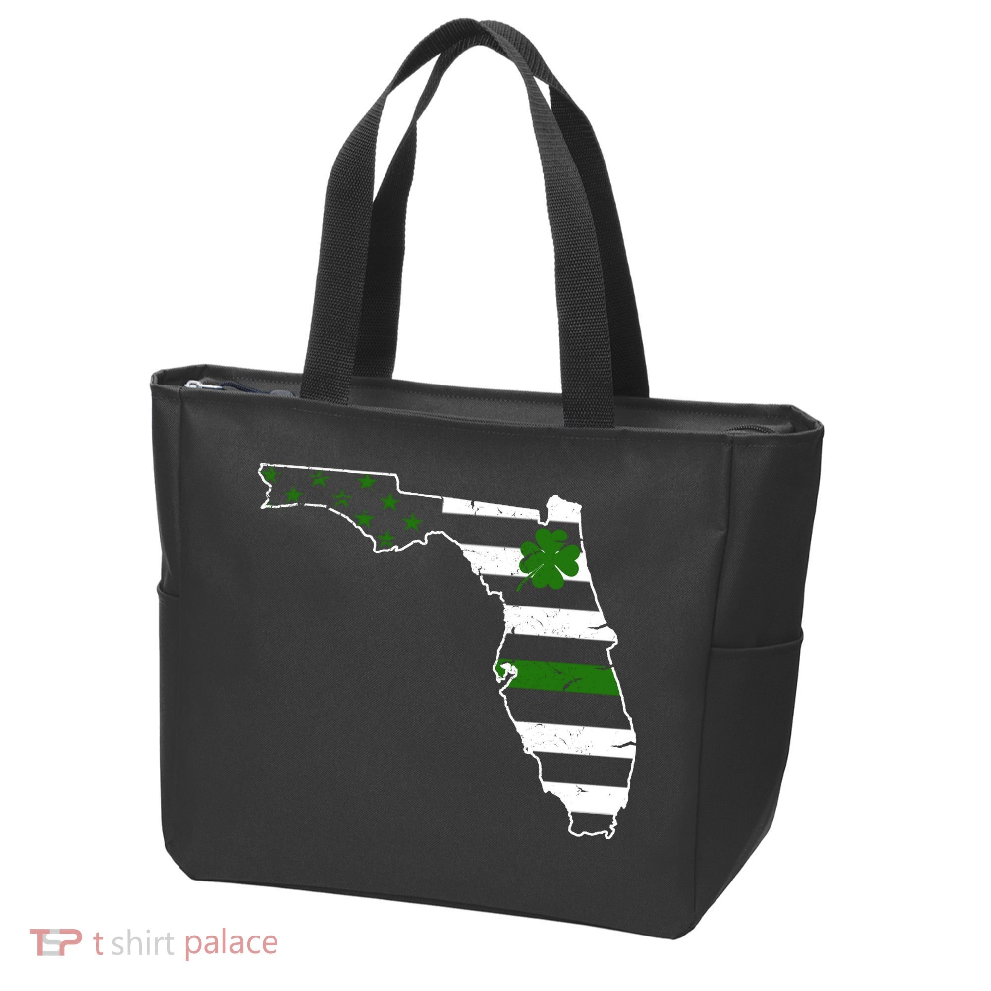 Irish Florida State Flag American Map Tote Bag