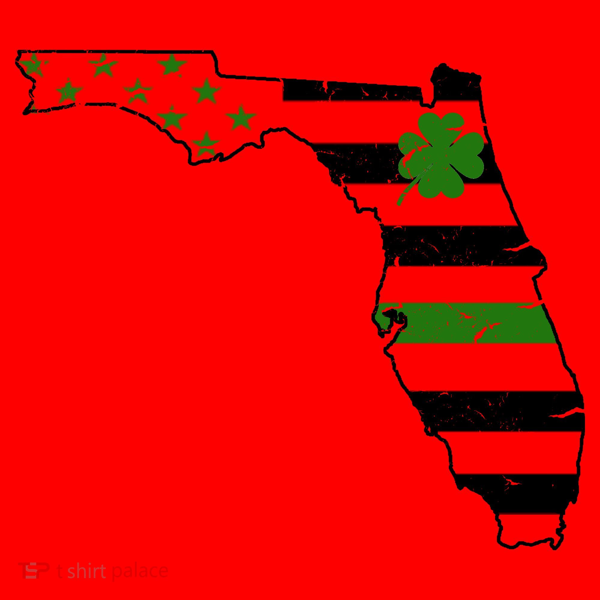 Irish Florida State Flag American Map Santa Hat