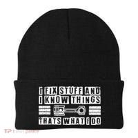 I Fix Stuff And I Know Things Mechanic Repair Shop Car Beanie thumb 0