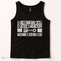 I Fix Stuff And I Know Things Mechanic Repair Shop Car Tank Top thumb 2