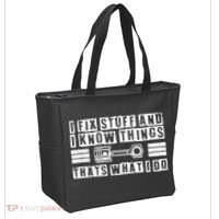 I Fix Stuff And I Know Things Mechanic Repair Shop Car Tote Bag thumb 2