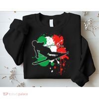 Italy Flag Skier Italian Alpine Skiing Sweatshirt thumb 2