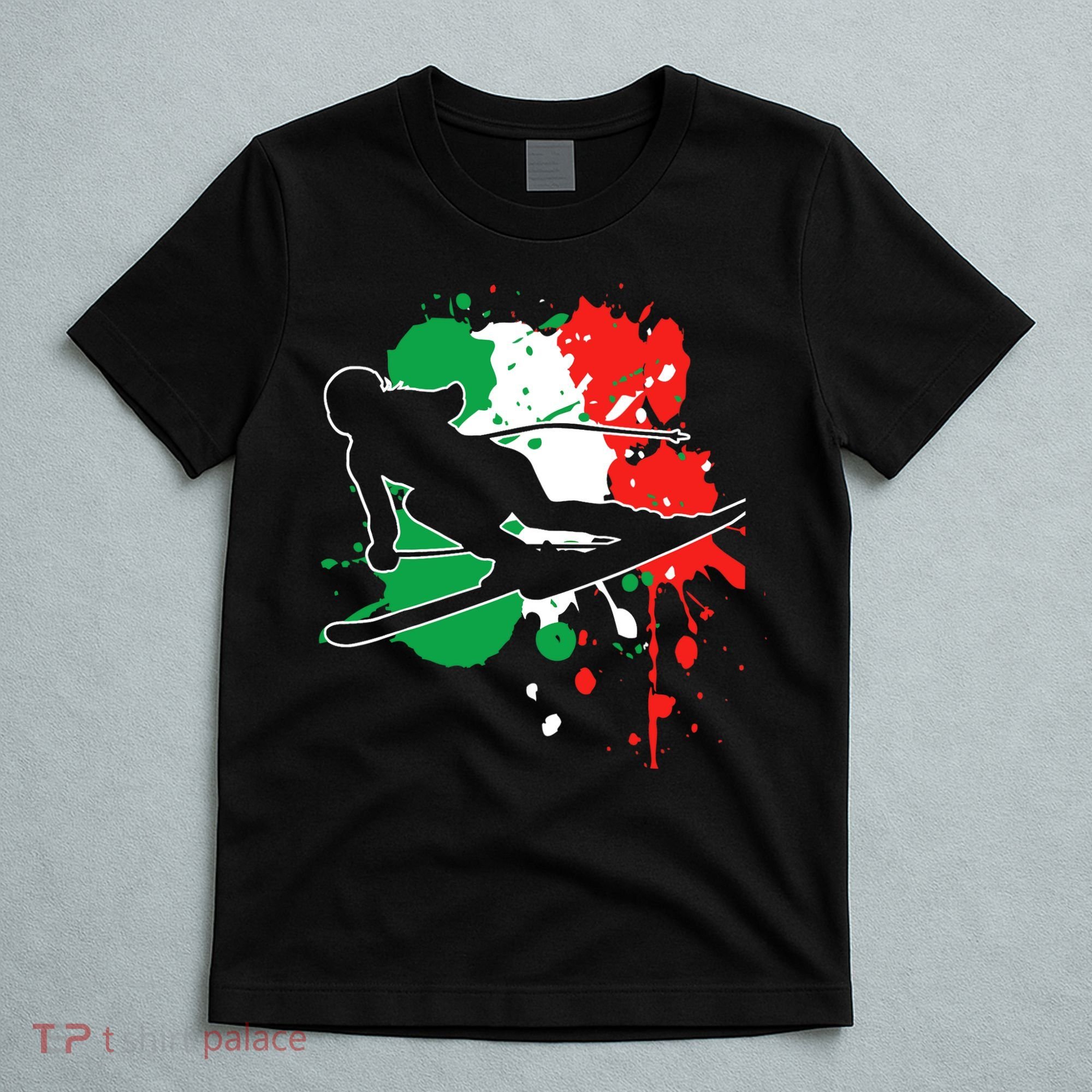 Italy Flag Skier Italian Alpine Skiing T-Shirt
